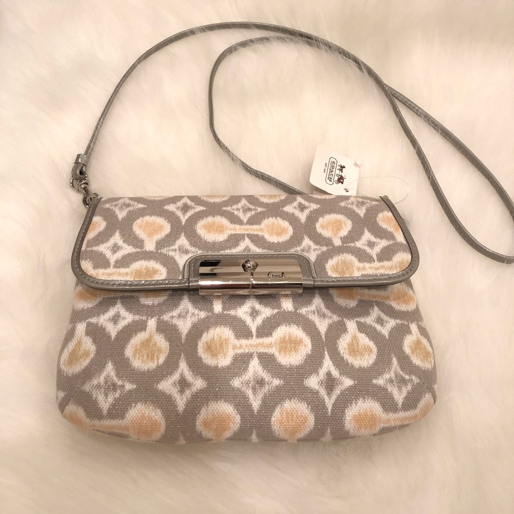 NWT Coach silver grey crossbody signature “c” bag